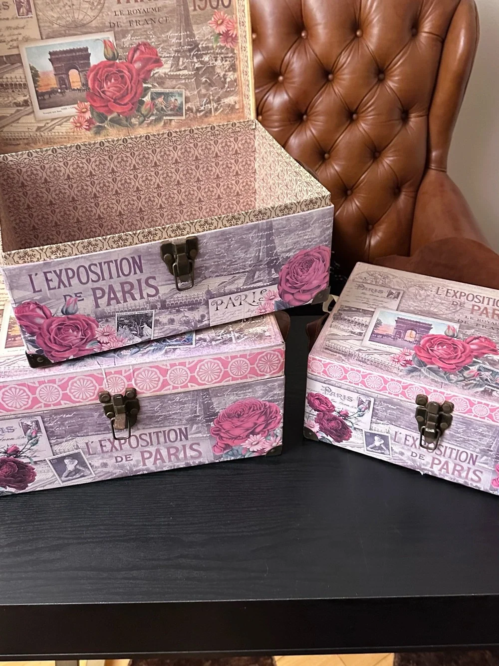 Paris Decorative Storage Boxes – Set of 3